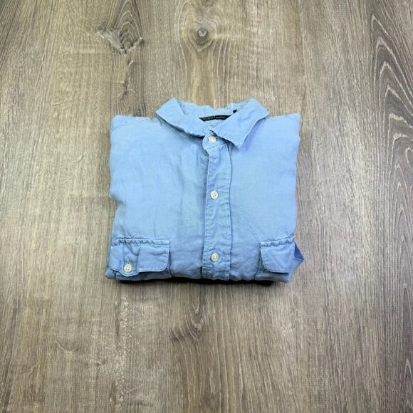 Polo Ralph Lauren Mens Light Blue Flap Pocket Button Up Collared Shirt Size XL - Picture 1 of 12
